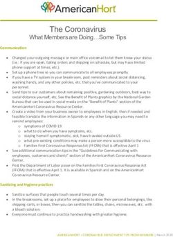 The Coronavirus What Members are Doing Some Tips