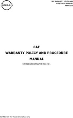 SAF WARRANTY POLICY AND PROCEDURE MANUAL - SAF WARRANTY POLICY AND PROCEDURE MANUAL MAY 2021
