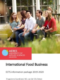 International Food Business - ECTS information package 2019-2020 Programme Coordinator Mrs. van der Vlis-Hetsen - Aeres University of Applied ...