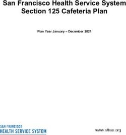 San Francisco Health Service System Section 125 Cafeteria Plan - Plan Year January - December 2021