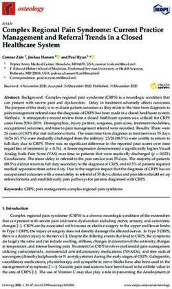 Complex Regional Pain Syndrome: Current Practice Management and Referral Trends in a Closed Healthcare System - MDPI
