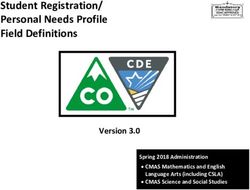 Student Registration/ Personal Needs Profile Field Definitions - Version 3.0 - Colorado Department of Education