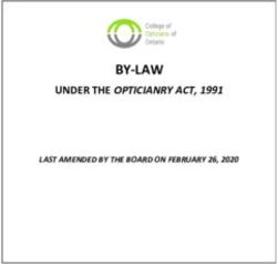 BY-LAW UNDER THE OPTICIANRY ACT, 1991 - LAST AMENDED BY THE BOARD ON FEBRUARY 26, 2020 - The College of Opticians of ...