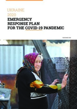 UKRAINE 2020 EMERGENCY RESPONSE PLAN FOR THE COVID-19 PANDEMIC