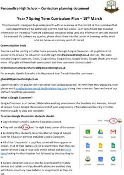 Year 7 Spring Term Curriculum Plan - 15th March - Pencoedtre High School