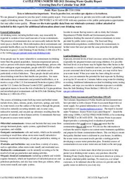 CASTLE PINES NORTH MD 2021 Drinking Water Quality Report Covering Data For Calendar Year 2020