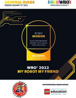 GENERAL RULES - WRO 2022 MY ROBOT MY FRIEND - ROBO MISSION