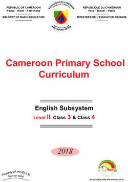 Cameroon Primary School Curriculum - English Subsystem - Minedub