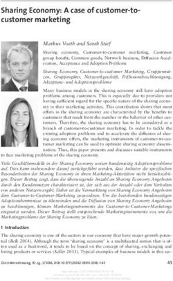 Sharing Economy: A case of customer-to- customer marketing - Nomos eLibrary