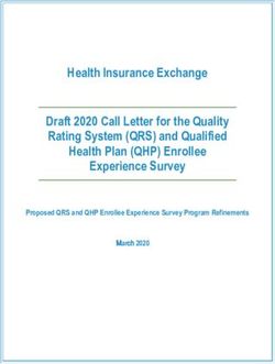 Health Insurance Exchange Draft 2020 Call Letter for the Quality Rating System (QRS) and Qualified Health Plan (QHP) Enrollee Experience Survey ...
