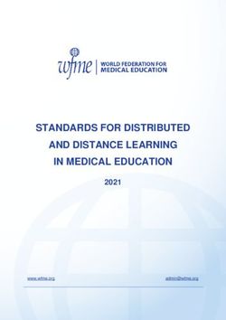 STANDARDS FOR DISTRIBUTED AND DISTANCE LEARNING IN MEDICAL EDUCATION 2021