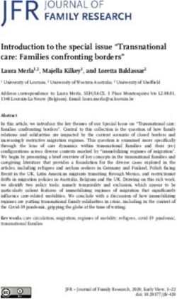 Introduction to the special issue "Transnational care: Families confronting borders" - University of Bamberg Press (UBP)