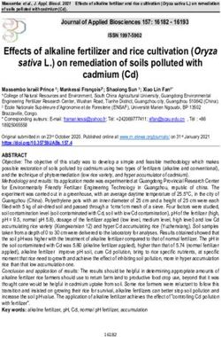 Effects of alkaline fertilizer and rice cultivation Oryza - ELEWA