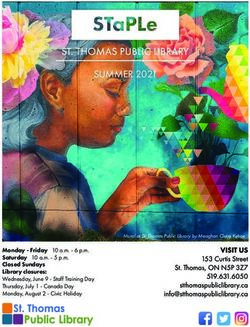 SUMMER 2021 - St. Thomas Public Library