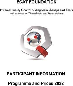ECAT FOUNDATION - PARTICIPANT INFORMATION Programme and Prices 2022 - External quality Control of diagnostic Assays and Tests