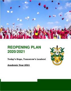 REOPENING PLAN 2020/2021 - Today's Hope, Tomorrow's Leaders! Academic Year 2021 - City International Schools