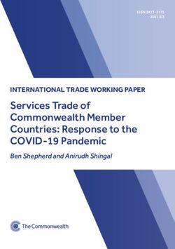 Services Trade of Commonwealth Member Countries: Response to the COVID-19 Pandemic - INTERNATIONAL TRADE WORKING PAPER - The Commonwealth
