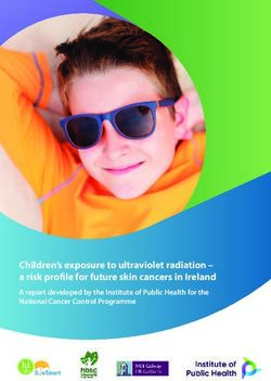 Children's exposure to ultraviolet radiation - a risk pro le for future skin cancers in Ireland - A report developed by the Institute of Public ...