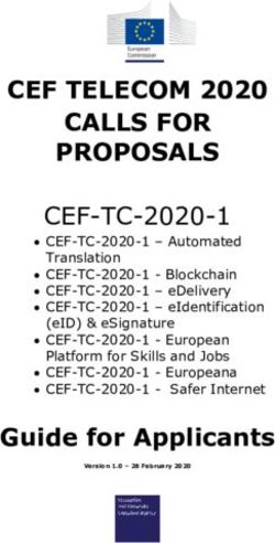 CEF TELECOM 2020 CALLS FOR PROPOSALS - CEF-TC-2020-1