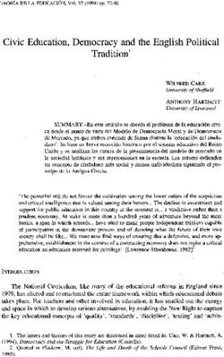 Civic Education, Democracy and the English Political Tradition1