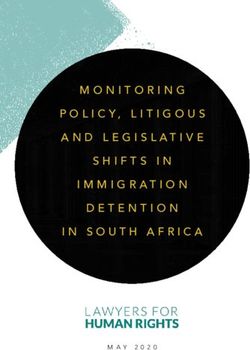POLICY, LITIGOUS AND LEGISLATIVE SHIFTS IN IN SOUTH AFRICA - MAY 2020