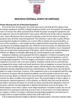 2018 NFHS FOOTBALL POINTS OF EMPHASIS
