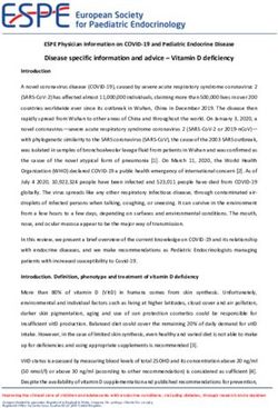 Disease specific information and advice - Vitamin D deficiency