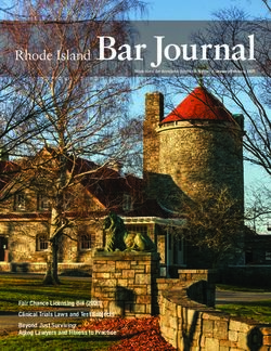 Rhode Island Bar Journal - Fair Chance Licensing Bill (2020) Clinical Trials Laws and Test Subjects Beyond Just Surviving: Aging Lawyers and ...