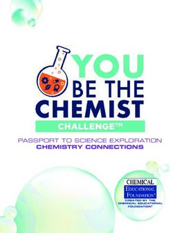 CHEMISTRY CONNECTIONS - PASSPORT TO SCIENCE EXPLORATION - Chemical Educational Foundation