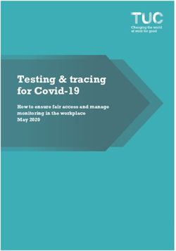 Testing & tracing for Covid-19 - How to ensure fair access and manage monitoring in the workplace May 2020 - TUC