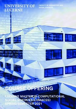 COURSE OFFERING LUCERNE MASTER IN COMPUTATIONAL SOCIAL SCIENCES (LUMACSS) SPRING SEMESTER 2021