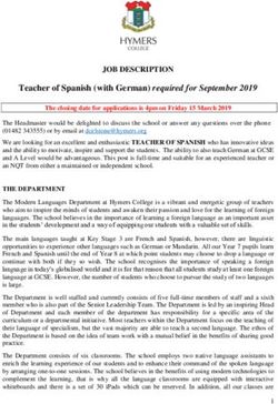 JOB DESCRIPTION Teacher of Spanish (with German) required for September 2019
