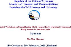 Republic of the Union of Myanmar Ministry of Transport and Communications Department of Meteorology and Hydrology