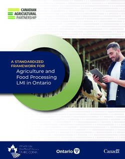 Agriculture and Food Processing LMI in Ontario - A STANDARDIZED FRAMEWORK FOR