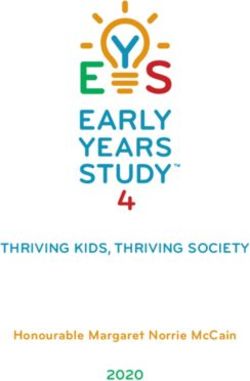 THRIVING KIDS, THRIVING SOCIETY - 2020 HONOURABLE MARGARET NORRIE MCCAIN - EARLY YEARS STUDY