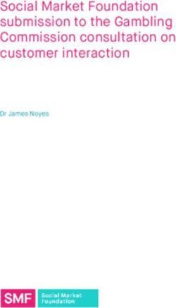 Social Market Foundation submission to the Gambling Commission consultation on customer interaction - Dr James Noyes