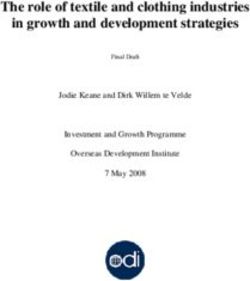 The role of textile and clothing industries in growth and development strategies - Jodie Keane and Dirk Willem te Velde Investment and Growth ...
