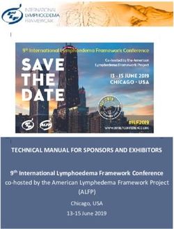 TECHNICAL MANUAL FOR SPONSORS AND EXHIBITORS - (ALFP) 9th International Lymphoedema Framework Conference - (ILF) 2019