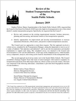 Review of the Student Transportation Program of the Seattle Public Schools January 2019