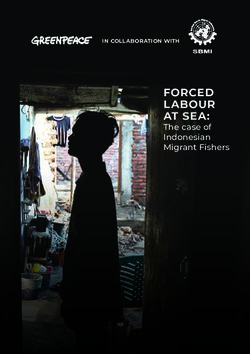 FORCED LABOUR AT SEA: The case of Indonesian Migrant Fishers IN COLLABORATION WITH - Greenpeace