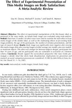 The Effect of Experimental Presentation of Thin Media Images on Body Satisfaction: A Meta-Analytic Review