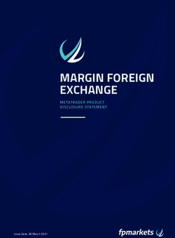 MARGIN FOREIGN EXCHANGE - METATRADER PRODUCT DISCLOSURE STATEMENT - Issue Date: 29 March 2021 - FP Markets