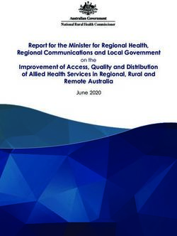 Report for the Minister for Regional Health, Regional Communications and Local Government