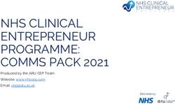 NHS CLINICAL ENTREPRENEUR PROGRAMME: COMMS PACK 2021 - Produced by the ARU CEP Team Website: www.nhscep.com Email