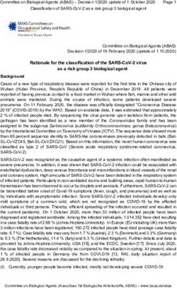 RATIONALE FOR THE CLASSIFICATION OF THE SARS-COV-2 VIRUS - BAUA