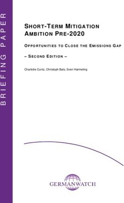 SHORT-TERM MITIGATION AMBITION PRE-2020 - OPPORTUNITIES TO CLOSE THE EMISSIONS GAP - SECOND EDITION