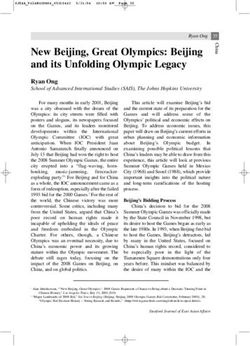 New Beijing, Great Olympics: Beijing and its Unfolding Olympic Legacy