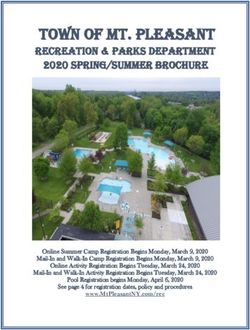 Town of Mt. Pleasant RECREATION & PARKS DEPARTMENT 2020 Spring/Summer ...