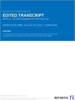 EDITED TRANSCRIPT REFINITIV STREETEVENTS
