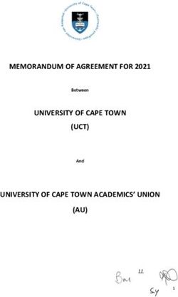 MEMORANDUM OF AGREEMENT FOR 2021 UNIVERSITY OF CAPE TOWN (UCT) UNIVERSITY OF CAPE TOWN ACADEMICS' UNION (AU) - LL - Human Resources
